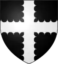 engrailed—Sable, a cross engrailed argent