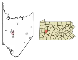 Location of West Kittanning in Armstrong County, Pennsylvania.
