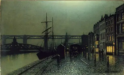The Quayside, Newcastle upon Tyne by Arthur Edmund Grimshaw, 1895
