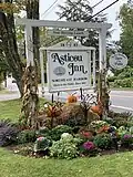 The hotel's former welcome sign