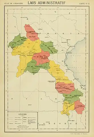 Location of French protectorate of Laos