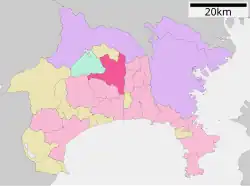 Location of Atsugi in Kanagawa Prefecture