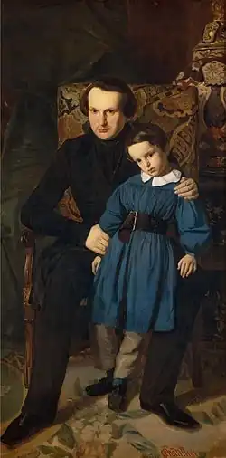 Victor Hugo and his son François-Victor (1836), Maison de Victor Hugo, Paris.