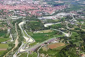 Panoramic view of Imola and the Imola Circuit