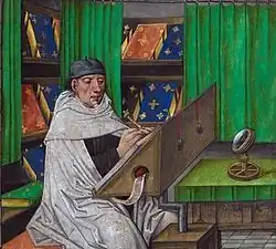 The library of the Duke of Burgundy about 1480; books with metal elements probably on velvet