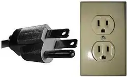Type&nbsp;B (NEMA&nbsp;5–15, US 3 pin); max 15&nbsp;A at 125&nbsp;V