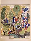 Bahram Gur in the Blue Pavilion (folio 187r)