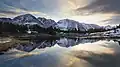 Lychnis Mountain reflected in Baker Lake