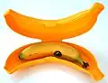 Banana in plastic container