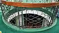 A view into the basement via a balcony located directly in the centre of the prayer hall (underneath the dome).