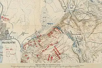 map showing the troop distribution at the end of the battle.