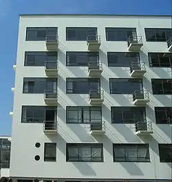 Dormitory balconies in the residence, Dessau