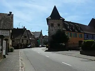 The road into Beblenheim, from the east