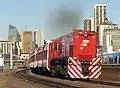Train leaving Retiro station
