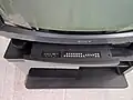 View of the slide-out control tray at the bottom of the monitor