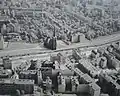 The church, and the border zone: aerial view, 1970