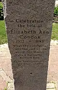 Memorial at the butterfly garden