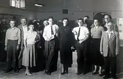 The staff of the Bezalel National Museum in Jerusalem, circa 1964. Carl Katz is third from right in front row.