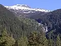 Big Devil Peak and Big Devil Falls seen from Highway 20