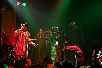A group of men playing music.