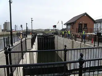 Black Sluice Lock connects the South Forty-Foot Drain to The Haven at Boston.