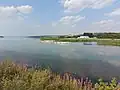 Pelicans at the southern end of Blackstrap Lake, across from the Blackstrap South Dam