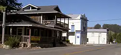 Bloomfield in 2008: Stormy's Restaurant, masonic lodge, and town hall