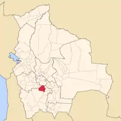 Location of the Tomás Frías Province within Bolivia