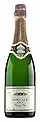 Bottle of sparkling wine with its characteristic covering