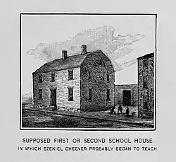Image 42First Boston Latin School house (from History of New England)