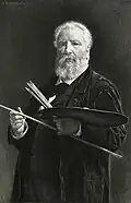 William-Adolphe Bouguereau holding painting implements
