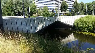 Photograph of a bridge over a canal