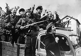 Bulgarian partisans entering Sofia on 9 September 1944