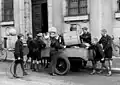 Jungvolk boys 1933 collecting metal for the German armament industry. Photo: Bundesarchiv