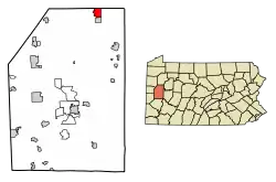 Location of Cherry Valley in Butler County, Pennsylvania.