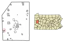 Location of Harmony in Butler County, Pennsylvania.