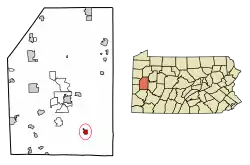 Location of Saxonburg in Butler County, Pennsylvania