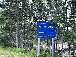 Locality sign south of the area (2022)