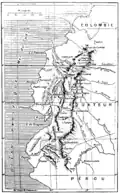 Map of the equator from the La Condamine expedition. mid 18th c.