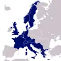 1959 (13 members): Austria joins (1954–1990 borders)