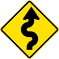 PG-3a Winding road first curve to right