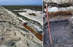 Landscape and colorful soil profile image from Australia