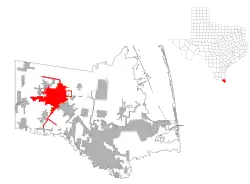 Location in Cameron County and Texas