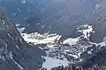 Campitello di Fassa (foreground) and Fontanazzo (top left)