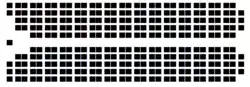 Seating plan of the Chamber of the House of Commons of Canada (the speaker's chair is to the left)