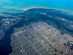 Cape Coral from the air, looking southwest