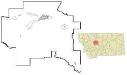 Location of Belt, Montana