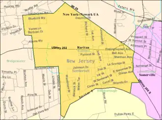 Census Bureau map of Raritan, New Jersey