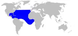 Gervais' beaked whale range
