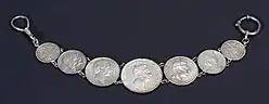 Charivari with silver coins from the 19th and early-20th century from Bavaria, Baden and Prussia, including a commemorative coin of King Ludwig II of Bavaria
